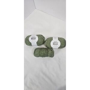 DROPS Belle Yarn Lot 3 Green Cotton Linen Blend 1 Partial Skein EU Soft